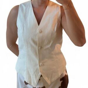Vintage Newport Linen vest cream size small NWT